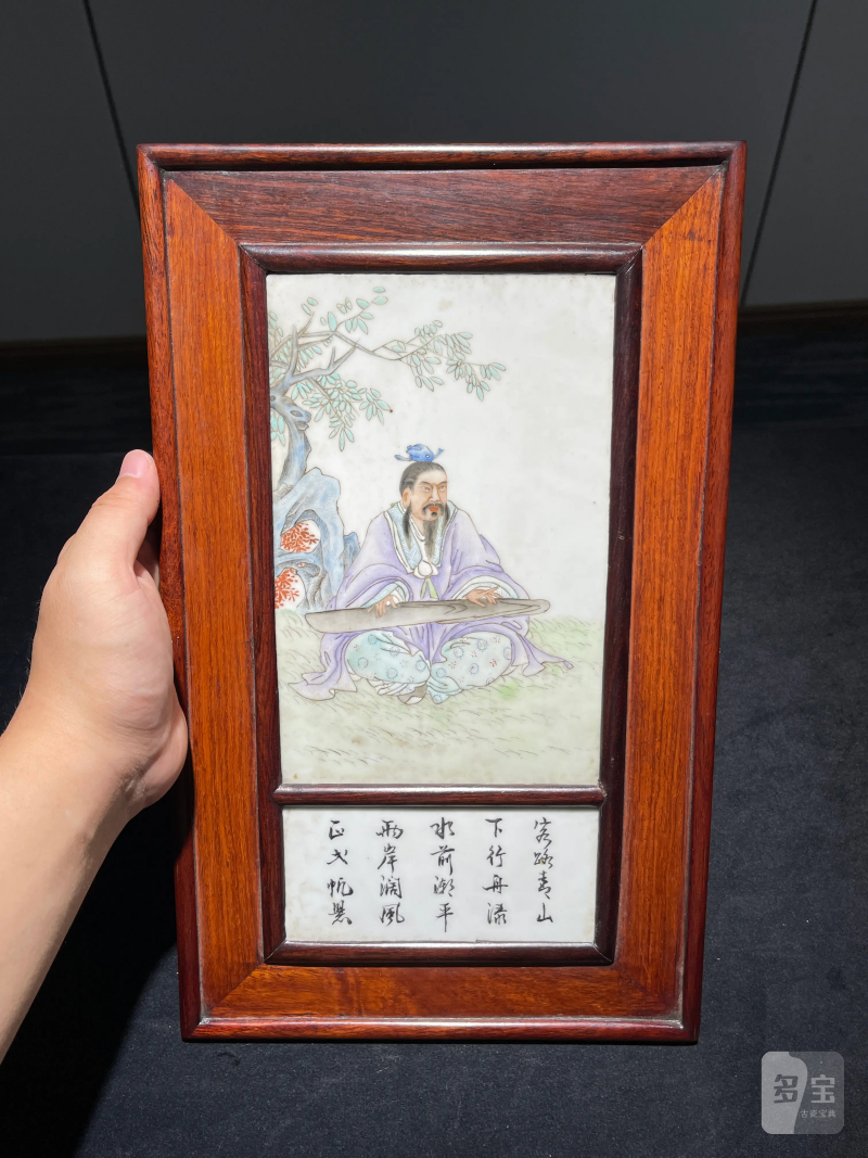 民国 粉彩人物纹瓷板一组四件 - 图2